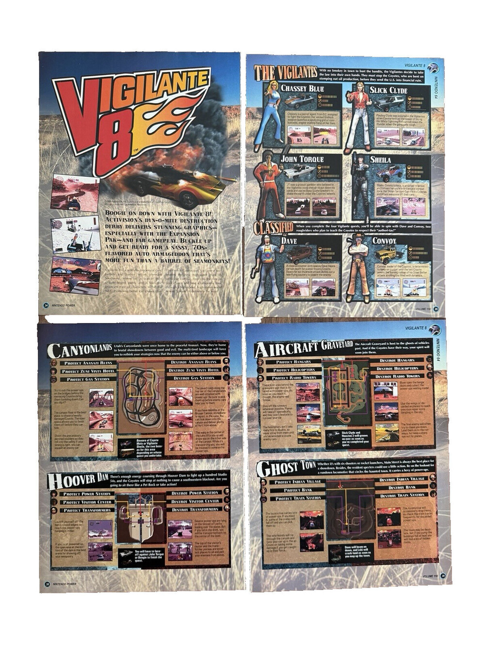 Vigilante 8 Nintendo 64 Print Ad Promo Art Video Game Preview Article Retro